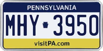 PA license plate MHY3950