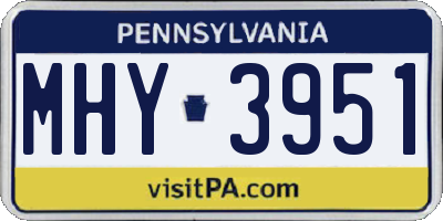 PA license plate MHY3951
