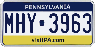 PA license plate MHY3963