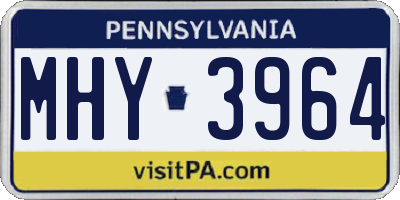 PA license plate MHY3964