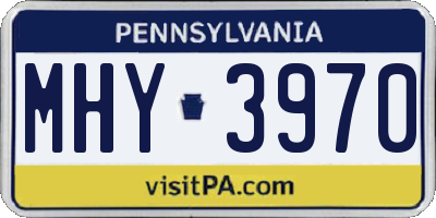 PA license plate MHY3970