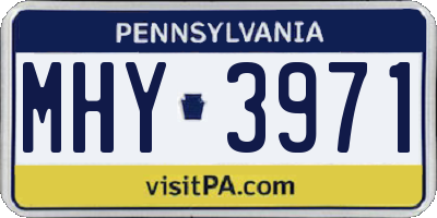 PA license plate MHY3971