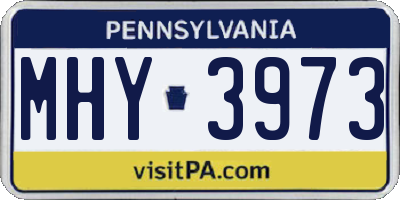 PA license plate MHY3973