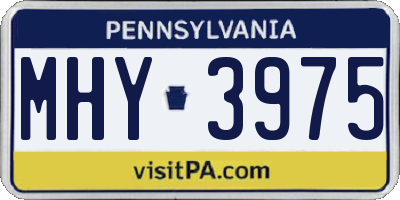 PA license plate MHY3975