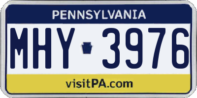 PA license plate MHY3976