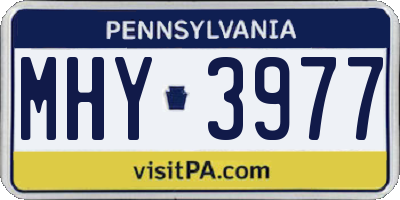 PA license plate MHY3977
