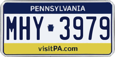 PA license plate MHY3979