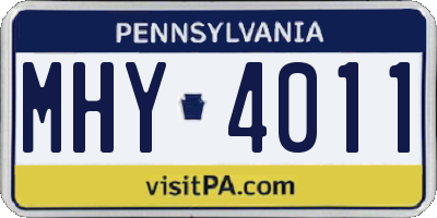 PA license plate MHY4011