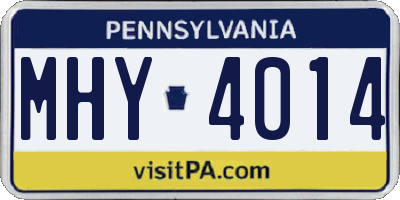 PA license plate MHY4014