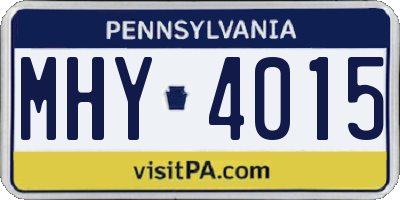 PA license plate MHY4015