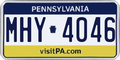 PA license plate MHY4046