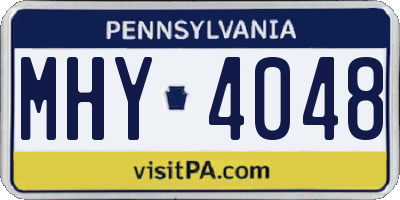 PA license plate MHY4048