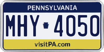 PA license plate MHY4050