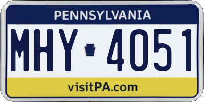 PA license plate MHY4051