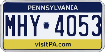 PA license plate MHY4053