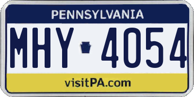 PA license plate MHY4054