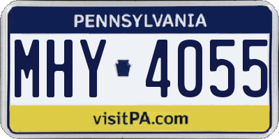 PA license plate MHY4055
