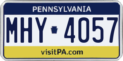 PA license plate MHY4057