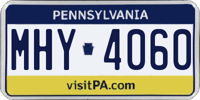 PA license plate MHY4060