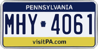 PA license plate MHY4061