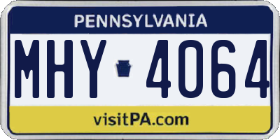 PA license plate MHY4064
