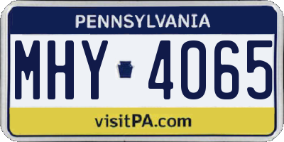 PA license plate MHY4065