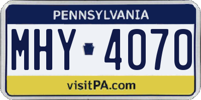 PA license plate MHY4070