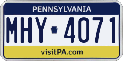 PA license plate MHY4071