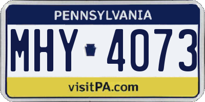 PA license plate MHY4073