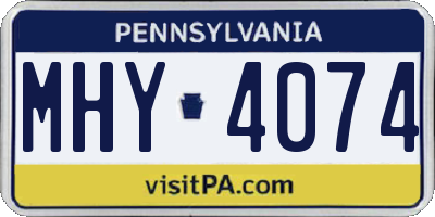 PA license plate MHY4074