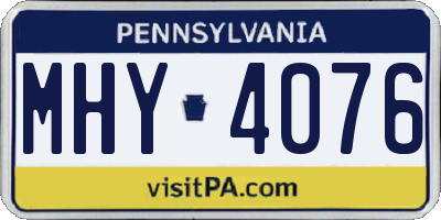 PA license plate MHY4076