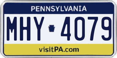 PA license plate MHY4079