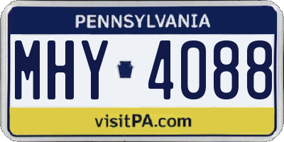 PA license plate MHY4088