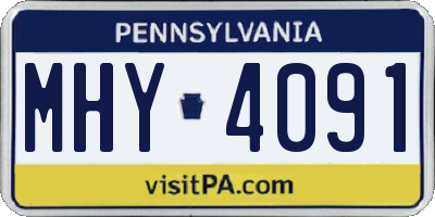 PA license plate MHY4091