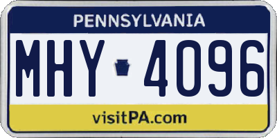 PA license plate MHY4096
