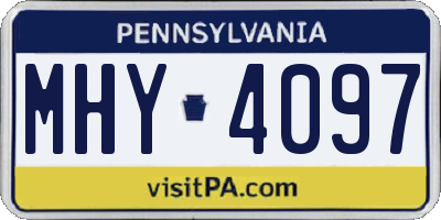 PA license plate MHY4097