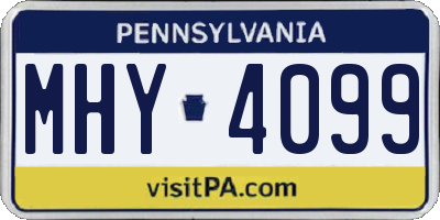 PA license plate MHY4099