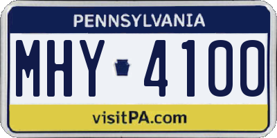 PA license plate MHY4100