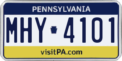 PA license plate MHY4101