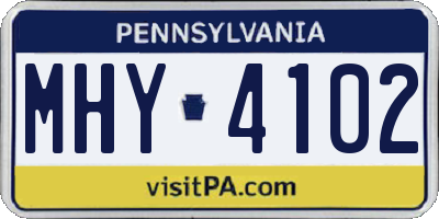 PA license plate MHY4102