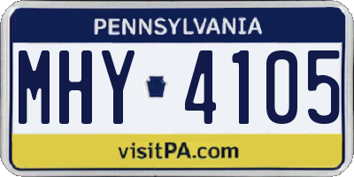 PA license plate MHY4105