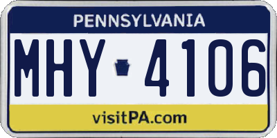 PA license plate MHY4106