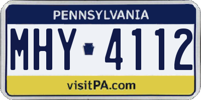 PA license plate MHY4112