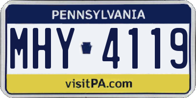 PA license plate MHY4119