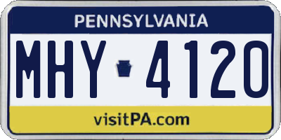 PA license plate MHY4120
