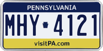 PA license plate MHY4121