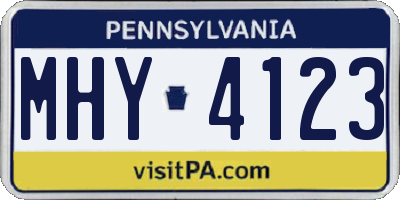 PA license plate MHY4123