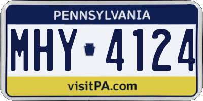 PA license plate MHY4124