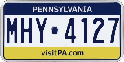 PA license plate MHY4127