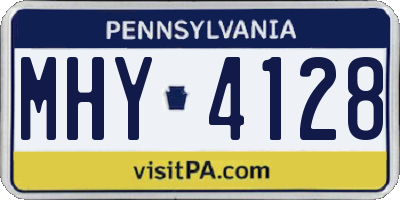 PA license plate MHY4128